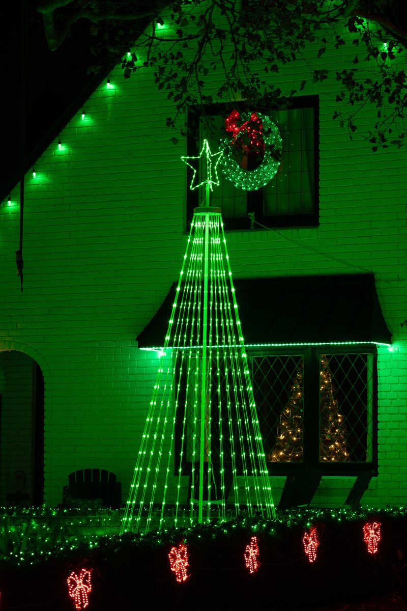 House decorated with Christmas lights