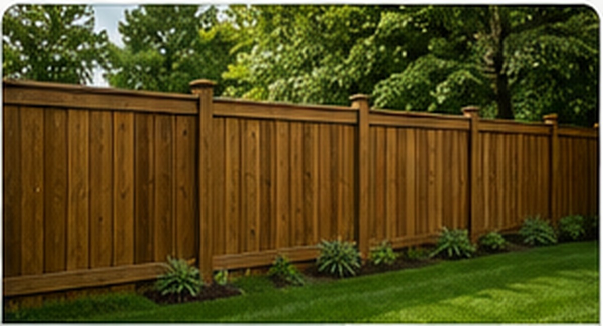 Finished residential wood fence